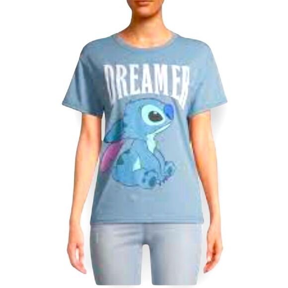 Disney Stitch Blue M 7-9 Juniors , super sweet, Stitch Washed Tees, - Picture 2 of 9